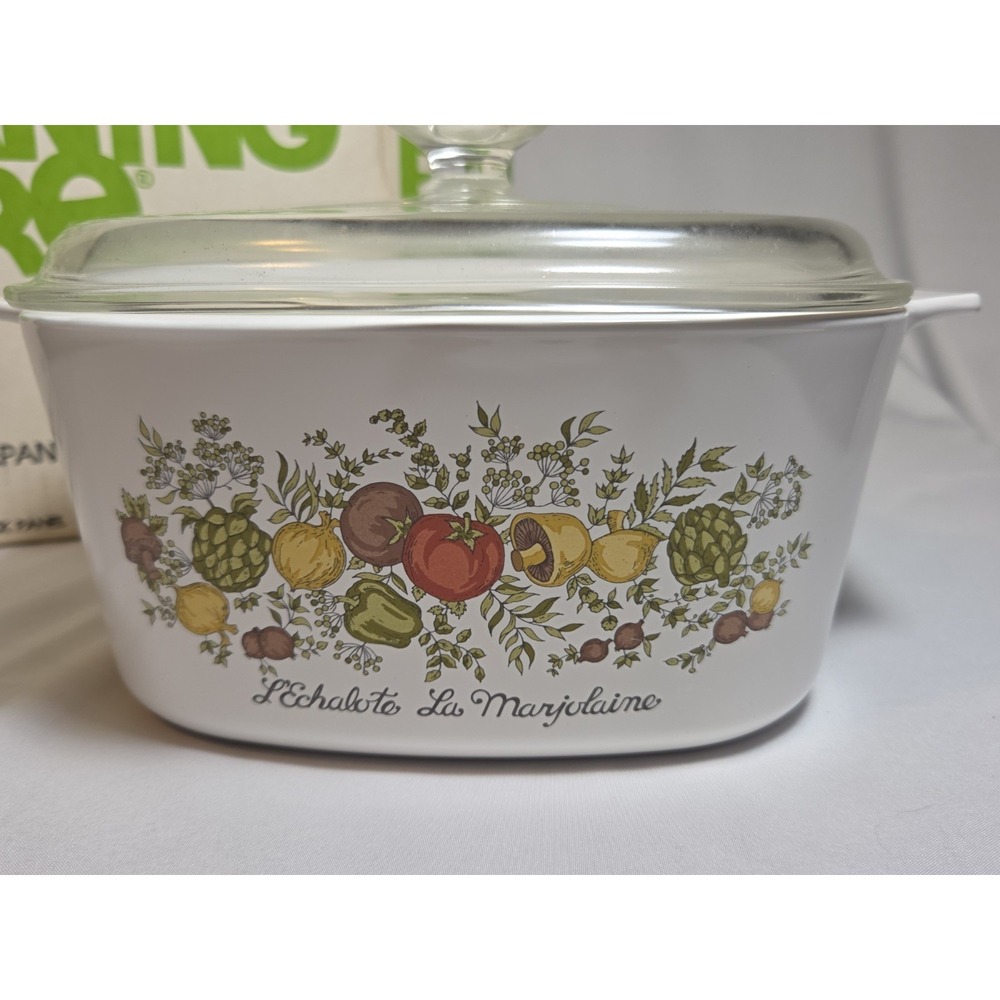 RARE NIB Vintage CorningWare Spice O' Life 3 QT Square Casserole with Lid - Picture 4 of 11